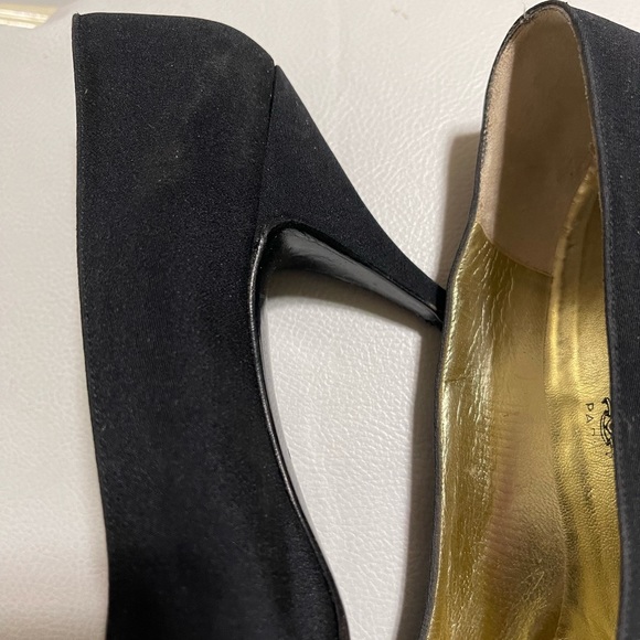 Rene Mancini Black Satin and fabric shoe - Picture 3 of 8